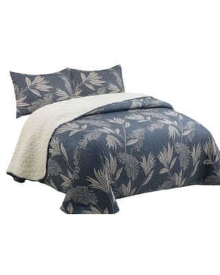 Imagen 1 del producto Cubrecama Quilt con sherpa 2 plaza gris 230 cm x 250 cm J8