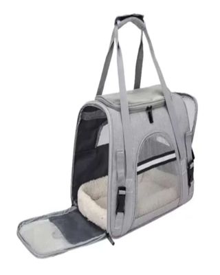Bolso Transportador Respirable de Mascota Para Perro y Gato (gris)