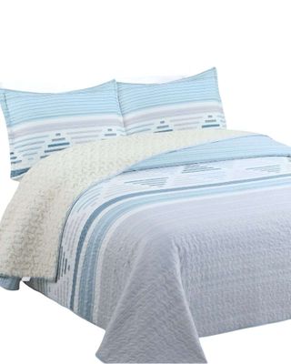 Imagen 2 del producto Cubrecama Quilt con sherpa 2 plaza gris 230 cm x 250 cm J16