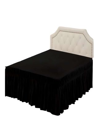 Imagen 1 del producto FALDON DE CAMA SIN FUNDA PLAZA Y MEDIA NEGRO