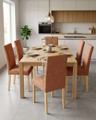 Imagen 2 del producto PACK DE 6 FUNDAS DE SILLAS DISEÑO TEXTURIZADO DE HOJAS M6