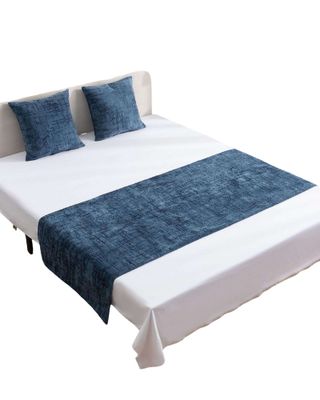 Imagen 1 del producto PIECERA CON 2 FUNDAS MODELO CHENILLE AZUL