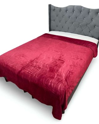 Imagen 2 del producto Mantas Frazada de Plush con Chiporro 2 plazas burdeo