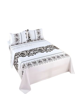 Imagen 2 del producto SET DE SABANAS DISEÑO ESTAMPADO 2 PLAZAS BLANCO