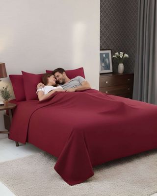 Imagen 2 del producto Sábana de Polar Ultra Suave Máxima Calidez y Confort Roja 1,5 plazas