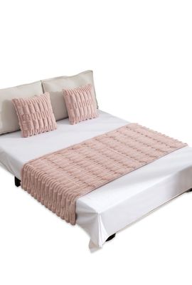 Imagen 2 del producto JUEGO DE PIECERA DE CAMA CON 2 FUNDAS MODELO BAMBÚ ROSADO