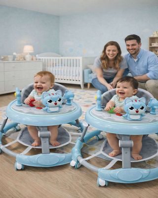 Imagen 2 del producto Pack 2 Andador de Bebe Gemelos con Juegos Interactivos Azul