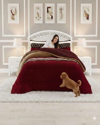 Imagen 2 del producto Cubrecama de invierno Plush con Chiporro 2 Plazas burdeo