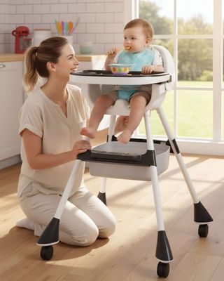 Imagen 2 del producto Silla de Comer para Bebé Multifuncional 3 en 1 Negro