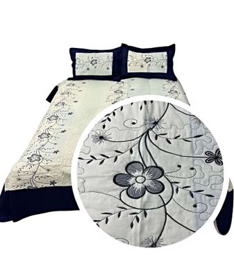 Imagen 2 del producto CUBRECAMA COLCHA QUILT DE VERANO PLAZA Y MEDIA BORDADO A1