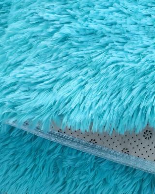 Imagen 2 del producto Alfombra peluda Suave 240 x 200 cm Primera Calidad Celeste