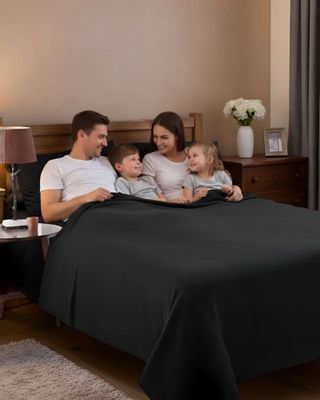 Imagen 2 del producto Sábana de Polar Ultra Suave Máxima Calidez y Confort Negra 1,5 plazas