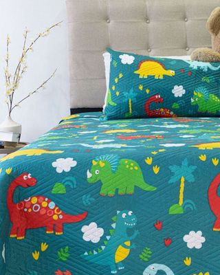 Imagen 2 del producto Cubrecama Quilt primavera verano verde dinosaurio