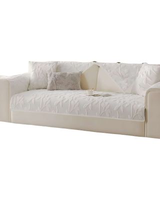 Imagen 2 del producto PACK DE 5 FUNDAS PARA SOFA CON DISEÑO HOJAS BLANCO