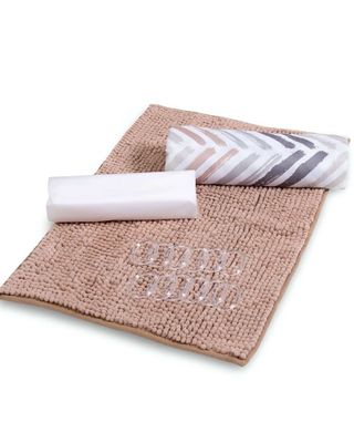 Juego Set de Baño en Caja 4 Piezas Cortina con Alfombra Mashini  A04