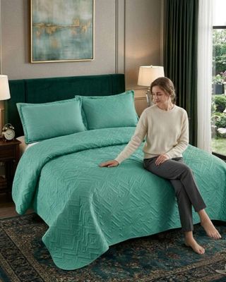 Imagen 2 del producto Quilt de Verano Transpirable, Ligero y Elegante Super king verde