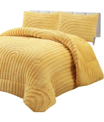 CUBRECAMA GRUESO PARA INVIERNO 2 PLAZA AMARILLO C02