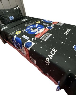 Imagen 2 del producto Juego de Sábanas niña niño infantil plaza y media diseño deAstronauta  Espacio 