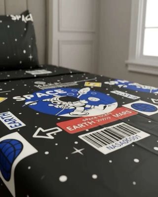 Imagen 2 del producto Juego de Sábanas niña niño infantil plaza y media diseño deAstronauta  Espacio 