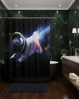 Imagen 2 del producto Cortina de Baño Tela Género + Forro Impermeable c14