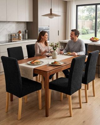 Imagen 2 del producto PACK DE 6 FUNDAS DE SILLAS DISEÑO TEXTURIZADO DE HOJAS M3