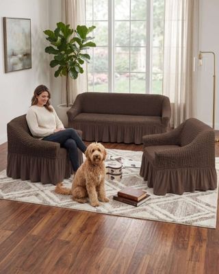 Imagen 1 del producto Juego de Fundas Cubre Sillon Turcas 3-1-1 con Textura de Burbuja m10