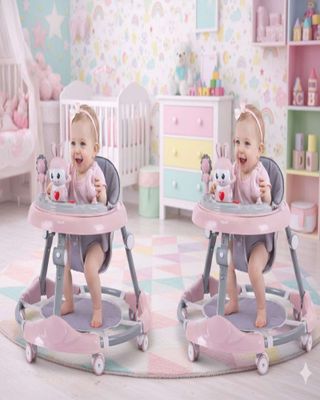 Imagen 2 del producto Pack 2 Andador de Bebe Gemelos con Juegos Interactivos Rosado