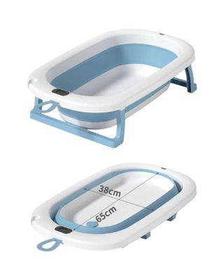 Imagen 2 del producto BAÑERA TINA BEBE PLEGABLE PLEGABLE CON TERMOMETRO Y COJÍN AZUL
