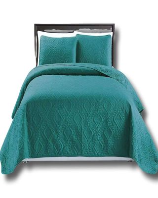 Imagen 1 del producto CUBRECAMA ELEGANTE QUILT VERANO PLAZA Y MEDIA TURQUESA