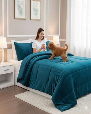 Imagen 2 del producto Cubrecama de invierno Plush y Chiporro azul- King