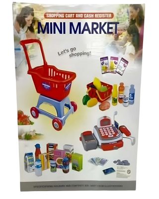 Imagen 2 del producto SET DE CAJA REGISTRADORA Y CARRO DE SUPERMERCADO GRANDE