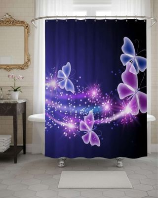 Imagen 2 del producto Cortina de Baño Tela Género + Forro Impermeable c07