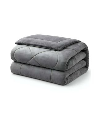 Imagen 2 del producto Cubrecama plush con chiporro Acolchado liso plaza y media gris