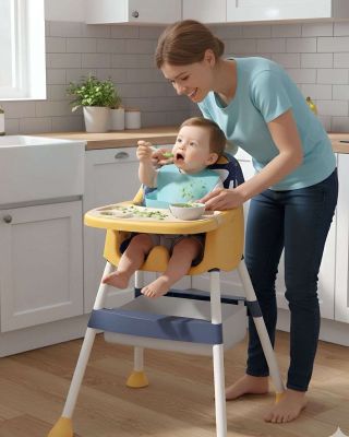 Imagen 2 del producto Silla de Comer Multifuncional para Bebé 2 en 1 Azul