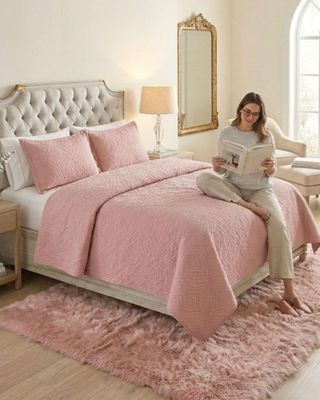 Imagen 2 del producto Quilt de Verano Transpirable, Ligero y Elegante 2 plaza color gris