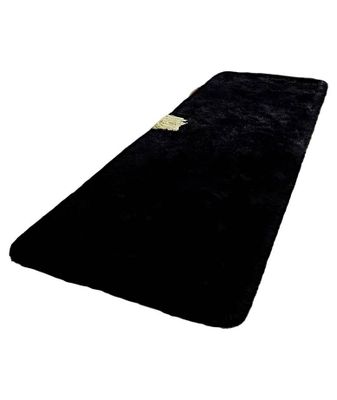 Imagen 2 del producto Pasillera alfombra peluda liviana 70x150 ultra suave NEGRO
