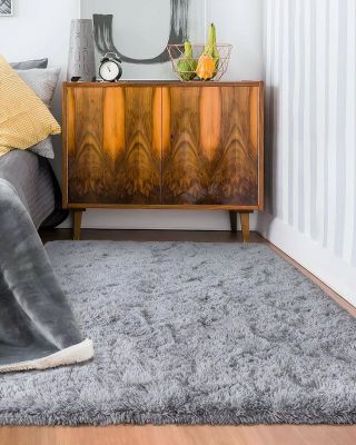 Imagen 2 del producto Alfombra peluda Suave 240 x 200 cm Primera Calidad Gris