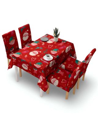 Imagen 2 del producto SET Mantel más 6 fundas de sillas antimanchas navideño 140x220 cm 09