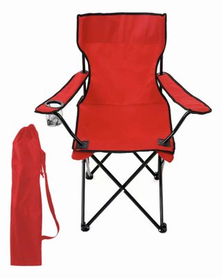 Imagen 1 del producto Pack de 2 Sillas De Playa o Camping Plegable con Porta Vaso Rojo