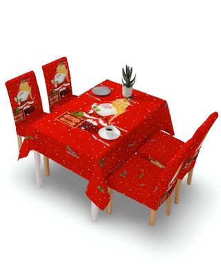 Imagen 2 del producto SET Mantel más 6 fundas de sillas antimanchas navideño 140x220 cm 06