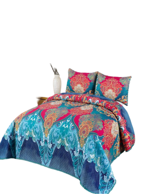 Cubrecama Ligero De Verano Con Pompones - Elegantes 2P TD14