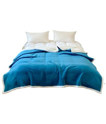 FRAZADA OTOÑO INVIERNO CON CHIPORRO 1.5 PLAZA AZUL