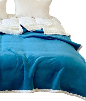 Imagen 2 del producto FRAZADA OTOÑO INVIERNO CON CHIPORRO 1.5 PLAZA AZUL