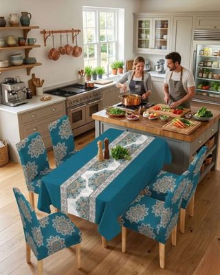 Imagen 2 del producto Juego De Mantel Antimanchas 140x220 + 6 Fundas De Silla 03