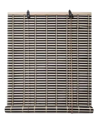 PACK DE 2 CORTINAS PERCIANA BAMBU 150X180 ESTERILLA ENROLLABLE NEGRO / BEIGE