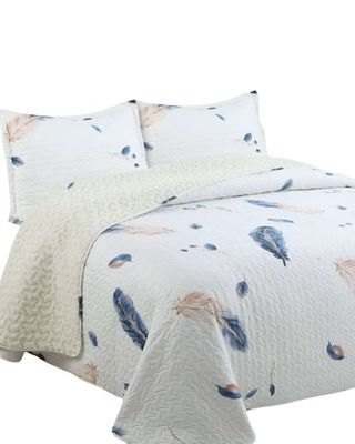 Imagen 2 del producto Cubrecama Quilt con sherpa plaza y media blanco 180 x 230 cm J1