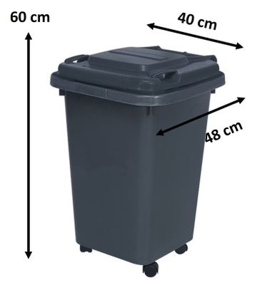 Imagen 2 del producto Basurero Contenedor De Basura 50 Litros Con Ruedas