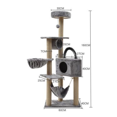 Imagen 2 del producto Torre Castillo Rascador Para Gatos Casa - Distintos Modelos Color Gris