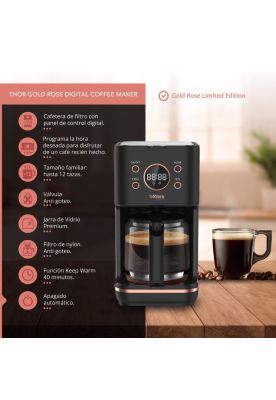 Imagen 2 del producto CAFETERA THORBEN DIGITAL THOR GOLD ROSE 1000W