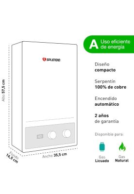 Imagen 2 del producto CALEFON SPLENDID MASTER G.N 13L IONIZADO